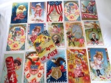 Lot of (15) Antique Patriotic 4th of July Postcards