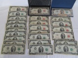 Lot of (25) Antique United States $2 Bills, Face Value $50