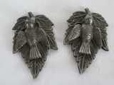 Pair of Antique Victorian 1880's Dwight Gridley Cast Iron Bird Picture Hangers