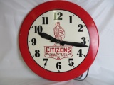 Antique Citizen's Mutual Auto Insurance Co. ( Howell, MI) Elec. Advertising Wall Clock