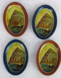 Lot of (4) Antique Prudential Advertising Tip Tray