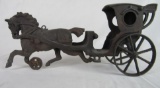 Antique Cast Iron Horse Drawn Coach Carriage / Surrey