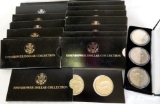 Large Lot of (17) US Mint Eisenhower IKE Silver Dollar Commemorative Coin Sets, Face Value $35.