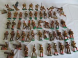 Lot of (50+) Antique Barclay Sluch Cast Lead Soldiers, Repainted