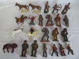 Lot of (21) Antique Cowboy and Indian Lead Figures