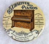 Antique Schaeffer Pianos (Grinnel Bros. Detroit) Advertising Pocket Mirror