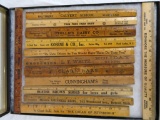Lot of (13) Antique Wood Advertising Rulers, Inc. Clark Bars, Phillips Dairy, Buster Brown Shoes