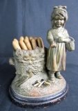 Rare Antique Victorian Desktop Figural Smoking Stand