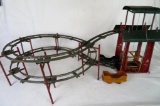 Outstanding Rare Antique Bauer's #22 Tin Gravity Railway System