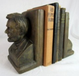 Pair of Antique Abraham Lincoln Figural Chalkware Bookends