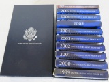 Large Lot (10) US Proof Coin Sets Inc. 1999-2007
