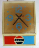 Vintage 1976 Junior New Dimension Pepsi-Cola Light Up Advertising Electric Clock
