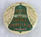 Antique Bell's Mocha & Java Coffee Advertising Pocket Mirror