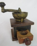 Antique 1920's Miniature Daisy Cast Iron & Wood Coffee Mill