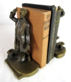 Antique Metal Crafters Brass/Bronze Lincoln at Gettysburg Bookends