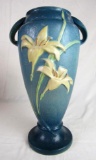Antique Roseville Pottery Blue Zephyr Lily 15