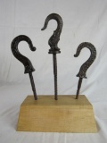 Antique Victorian Cast Iron Celing Hooks (3)