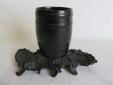 Antique Victorian Cast Iron and Wood Desk Caddy
