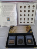 Vintage US 1890-1909 Indian Head Cent Stamp & Coin Commemorative Collection