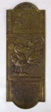 Vintage 1955 Disneyland Opening Day Embossed Brass Tribute Door Push Sign