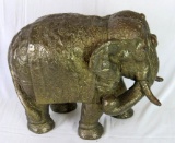 Antique Brass Over Wood Figural Elephant 20
