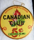 Antique Canadian Club Cigar Cardboard Advertising Fan Pull 7