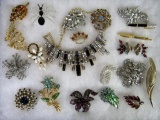 Case Lot of Vintage Costume Jewelry, Some Signed