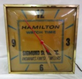 Antique Hamilton Watches Lighted Bubble Clock Advertising Indiana's Finest Jewelers