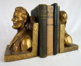 Pair of Antique Abraham Lincoln Bust Chalkware Bookends