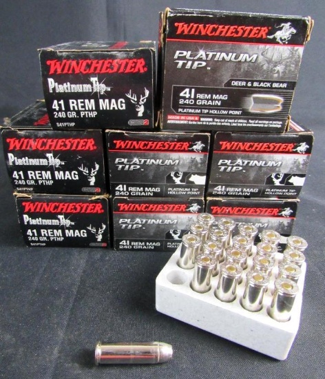 41 Rem Mag Ammo- 8 Full Boxes Winchester Platinum Tip (160 Rounds Total)