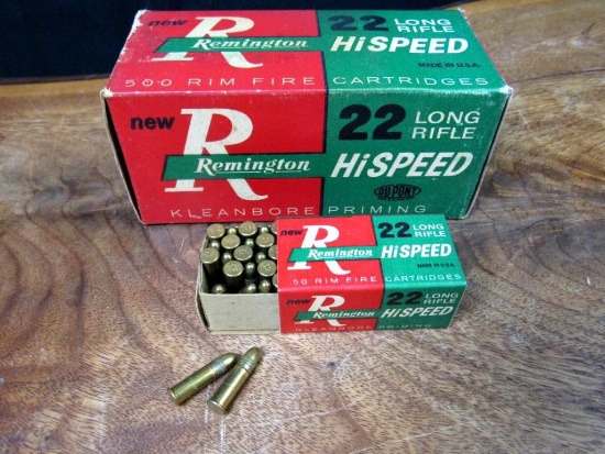 NOS Brick (500 Rds) Vintage Remington HiSpeed .22 Long Rifle Ammo