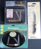 (3) Folding Knives Sealed in Package- Browning, Remington, Old Timer