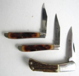 (3) Vintage Folding Knives- (2) Remington, (1) Puma