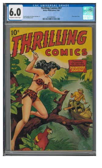 Thrilling Comics #67 (1948) Golden Age Princess Pantha- Alex Schomberg Cover Stunning! CGC 6.0