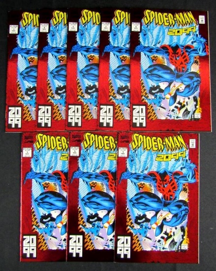 Lot (8) Spider-Man 2099 #1 (1992) Red Foil Cover/ Key Origin Miguel O'Hara