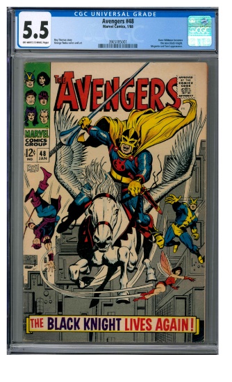 Avengers #48 (1968) Silver Age Key/ 1st Appearance BLACK KNIGHT CGC 5.5