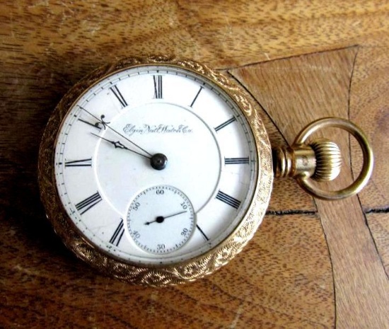 Antique Elgin B.W. Raymond Size 18 Pocket Watch w/ 14K Gold Filled Case