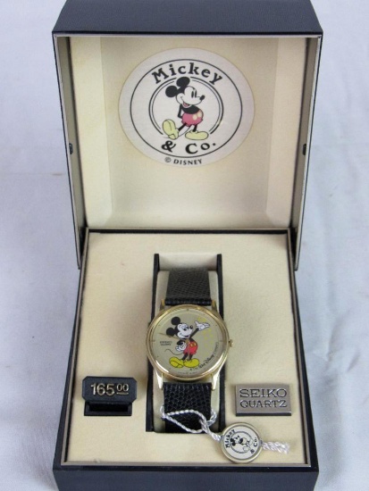 Vintage Seiko Disney Mickey Mouse Quartz Wrist Watch, MIB