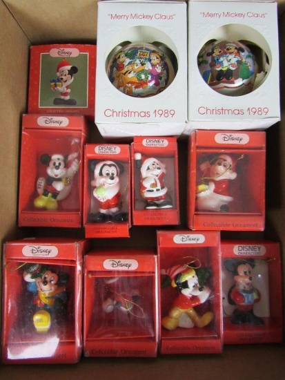 Grouping of Vintage Schmid Walt Disney Ceramic/ Porcelain Christmas Ornaments