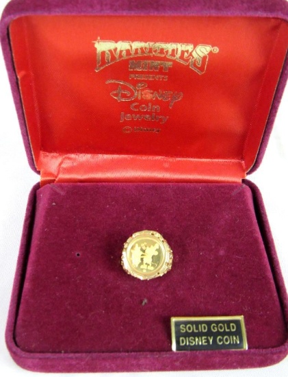 Rarities Mint 14K Gold Disney Steamship Mickey Mouse Coin Ring Size 7
