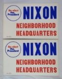 (2) 1972 Nixon Pres. Campaign Posters