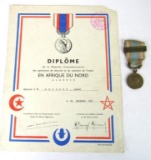 Rare! 1957 French North Africa Medal