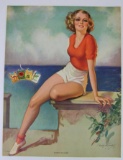 Lucky Strike 1950's Pin-Up Ad Poster