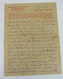 Nazi Sachsenhausen Conc. Camp Letter