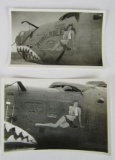 Lot (2) WWII Nose Art Photos - Pin-up