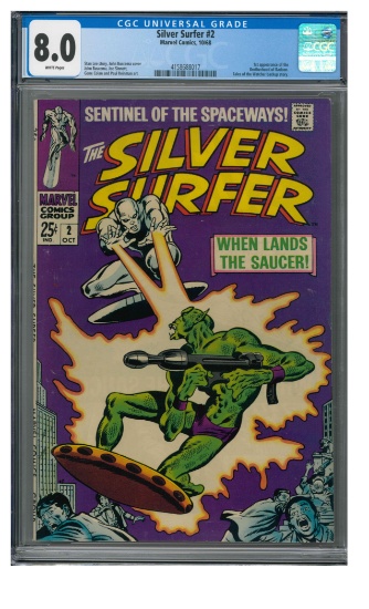 Silver Surfer #2 (1968) Silver Age 1st Brotherhood of Badoon CGC 8.0 NICE!