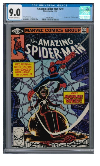 Amazing Spider-Man #210 (1980) Key 1st Appearance MADAME WEB CGC 9.0