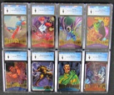 Lot (8) 1995 Fleer Marvel Metal Cards All CGC 9 MINT