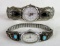 Lot of (2) Native American Sterling Silver Watch Bands