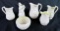 Lot (6) Antique Belleek Irish Porcelain Creamer and Sugar Bowl